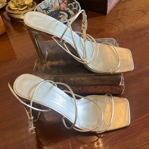 Billini Metallic Gold Wrap Strappy Heel Sandals